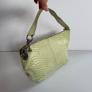 Cecconi Piero Lime Green Snake Genuine Leather Mini Bag Y2K Spring Resort Easter